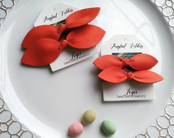 Genuine Leather Ponytail Holder, Hair Bow, Baby Girl Gift, Toddler Ponytail, Hair Elastic, Hair Pigtail