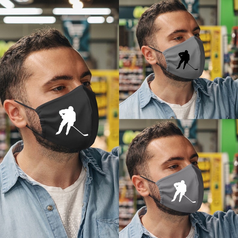 Hockey Players Personalized Face Masks With Nose Wire Made in Etsy Canada