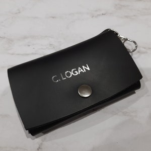 Leather Business Card Wallet , Personalized Genuine Leather Card Holder | Business Card Case