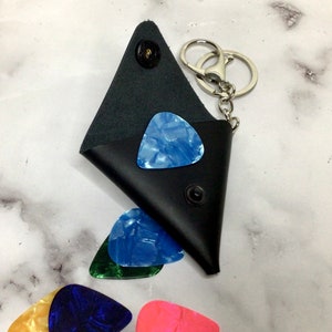Guitar Pick Holder, Guitar Pic Leather Case, 1 FREE Random Guitar pick included, Personalised Guitar Pick Case, Music Teacher&#39;s Gift