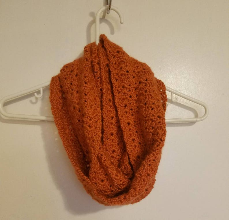 Crochet scarf Crochet cowl Chunky crochet Winter scarf Chunky crochet cowl Orange scarf Infinity scarf Wedding gift Women scarf