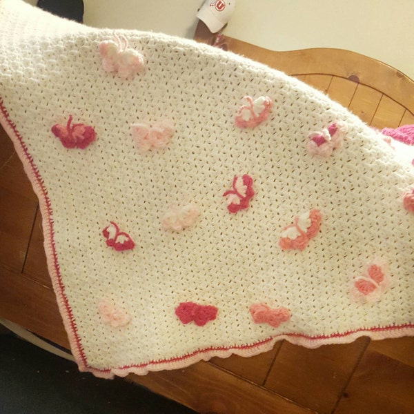 Crochet blanket. Pink baby blanket. Handmade blanket. Crochet afghan. Baby girl blanket. Handmade afghan. Crochet throw. Baby shower gift
