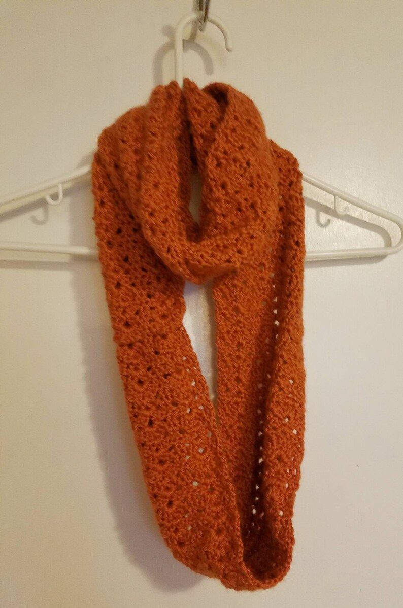 Crochet scarf Crochet cowl Chunky crochet Winter scarf Chunky crochet cowl Orange scarf Infinity scarf Wedding gift Women scarf