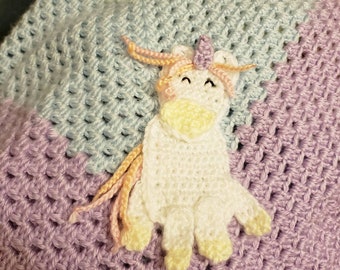 MADE TO ORDER. Unicorn blanket. Crochet blanket. Crochet unicorn. Rainbow blanket. Crochet afghan. Crochet throw. Wedding gift