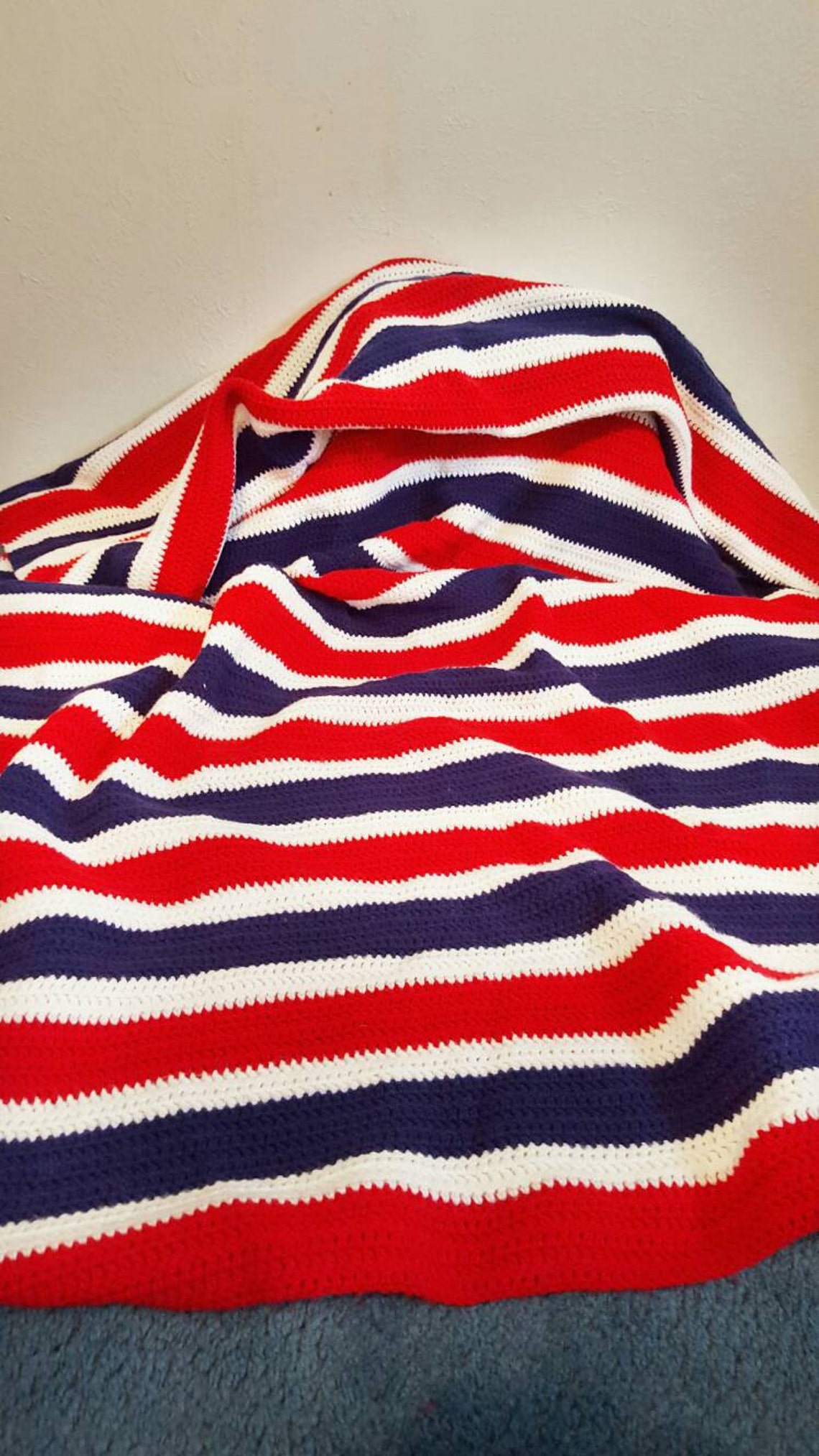 Red Crochet Blanket. Crochet Throw. Handmade Blanket. Handmade Etsy