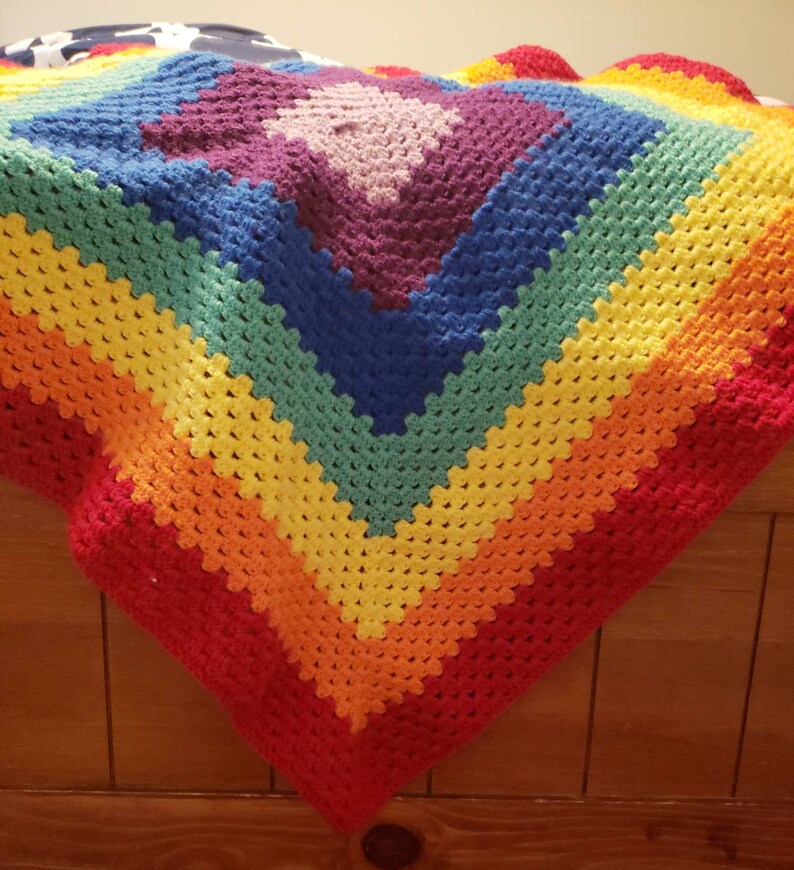 Crochet Baby Blanket. Rainbow Blanket. Handmade Blanket. Handmade