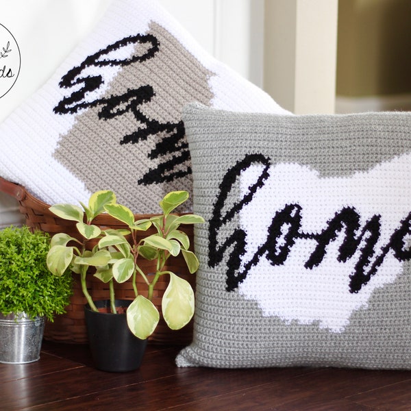 Crochet pillow cover crochet pattern state pillow crochet pillow pattern farmhouse decor mothers day gift idea for new home PARKER PILLOW