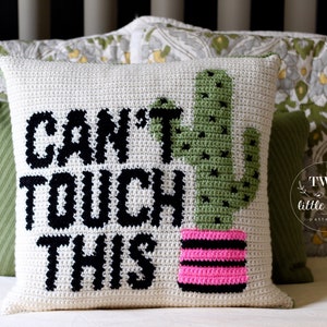 Crochet cactus pillow crochet pillow pattern crochet cover crochet home decor cactus decor crochet throw pillow pattern MC CACTUS PILLOW image 1