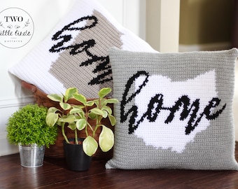 Crochet pillow cover crochet pattern state pillow crochet pillow pattern farmhouse decor mothers day gift idea for new home PARKER PILLOW