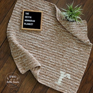 Crochet pattern, crochet baby blanket pattern, crochet for kids, pdf, monogram blanket, kids blanket, personalized, DEVYN MONOGRAM BLANKET
