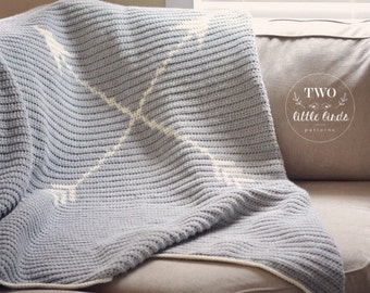 Crochet arrow blanket pattern, modern crochet home decor, afghan pattern, crochet graphghan tutorial, arrow blanket tutorial, AMITY BLANKET