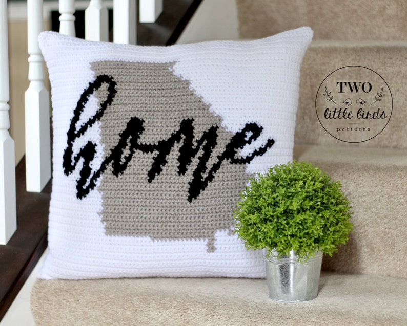 Crochet pillow cover crochet pattern state pillow crochet pillow pattern farmhouse decor mothers day gift idea for new home PARKER PILLOW image 3