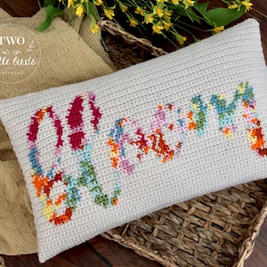 Crochet pillow cover pattern, crochet for spring, bloom decor, crochet flowers, floral crochet, diy spring decor, PDF, The BLOOM Pillow