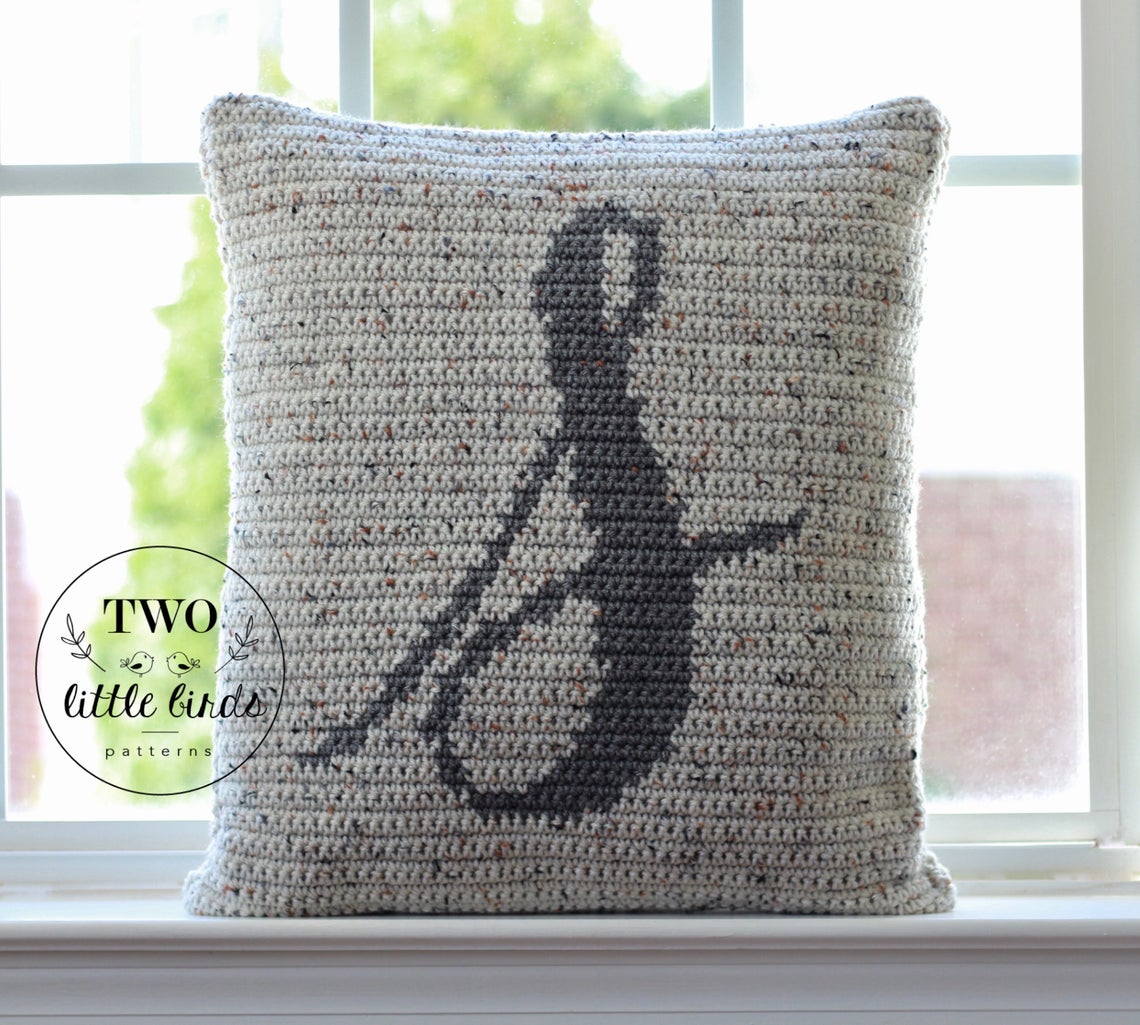 Crochet Monogram Pillow Pattern Personalized Crochet Home Etsy Australia