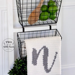 Crochet monogram towel pattern, crochet hand towel, kitchen towel pattern, bridal shower gift, Christmas gift idea, ABIGAIL MONOGRAM TOWEL image 7