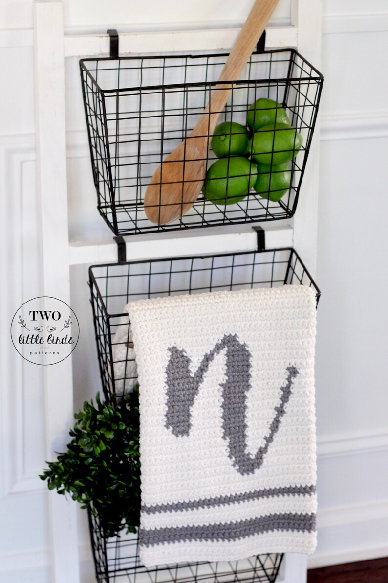 Crochet monogram towel pattern, crochet hand towel, kitchen towel pattern, bridal shower gift, Christmas gift idea, ABIGAIL MONOGRAM TOWEL image 7