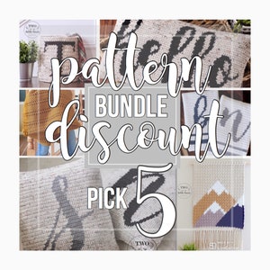 Crochet Pattern Bundle {5}, choose any 5 patterns, crochet pattern discount, crochet pattern deal