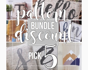 Crochet Pattern Bundle {5}, choose any 5 patterns, crochet pattern discount, crochet pattern deal