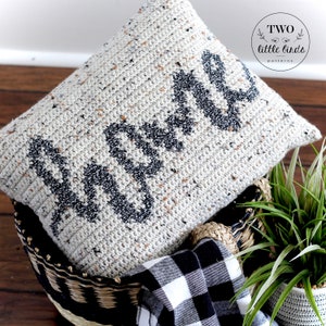 Crochet pillow cover pattern, crochet tutorial, tapestry crochet pattern, crochet for the home, instant download pdf pattern, HOME Pillow