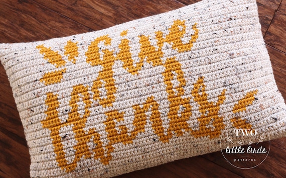Fall crochet pillow cover pattern, crochet pillow tutorial, autumn home decor, thanksgiving crochet pattern, GIVE THANKS PILLOW