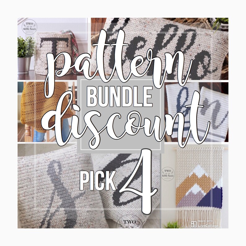 choose any 4 patterns Crochet Pattern Bundle {4} crochet pattern deal crochet pattern discount