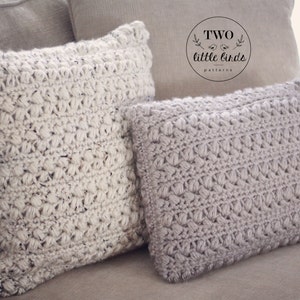 Crochet chunky pillow cover pattern, crochet throw pillow cover tutorial, customizable to any square or rectangle size pillow ASPEN PILLOW image 3