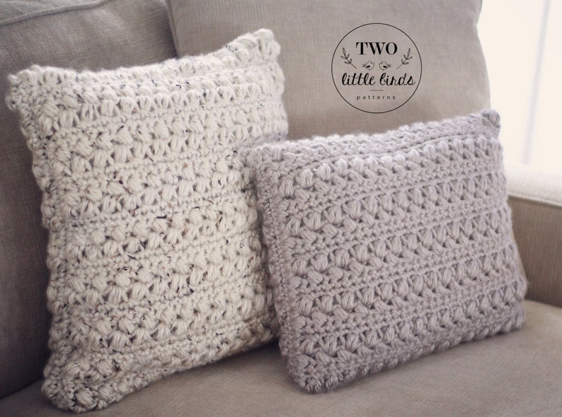Crochet chunky pillow cover pattern, crochet throw pillow cover tutorial, customizable to any square or rectangle size pillow ASPEN PILLOW image 3