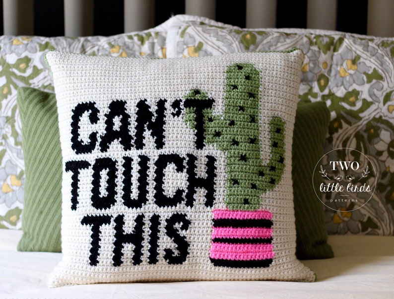 Crochet cactus pillow crochet pillow pattern crochet cover crochet home decor cactus decor crochet throw pillow pattern MC CACTUS PILLOW image 1