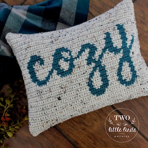 Crochet pillow pattern, pillow cover tutorial, tapestry crochet pattern, crochet home decor, instant download pdf pattern, COZY Pillow