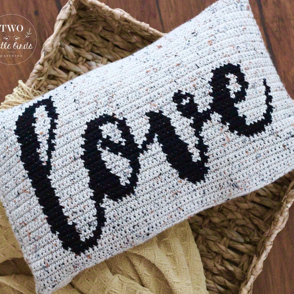 Crochet pillow pattern, farmhouse crochet, pdf pillow cover pattern, love decor, crochet cushion, valentines day crochet, LOVE PILLOW