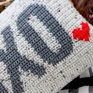 Valentines crochet pattern, crochet heart pillow, valentines day crochet, crochet cushion, pdf pattern, love pillow, love decor, XOXO PILLOW image 3