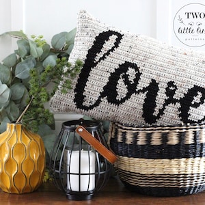 Crochet pillow pattern, valentines decor, pdf pillow cover pattern, love decor, crochet cushion, valentines day crochet, LOVE PILLOW