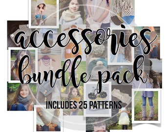 Crochet patterns, pdf instant download, crochet scarf, crochet hat, crochet ear warmer, fingerless gloves, tote, ACCESSORIES BUNDLE PACK