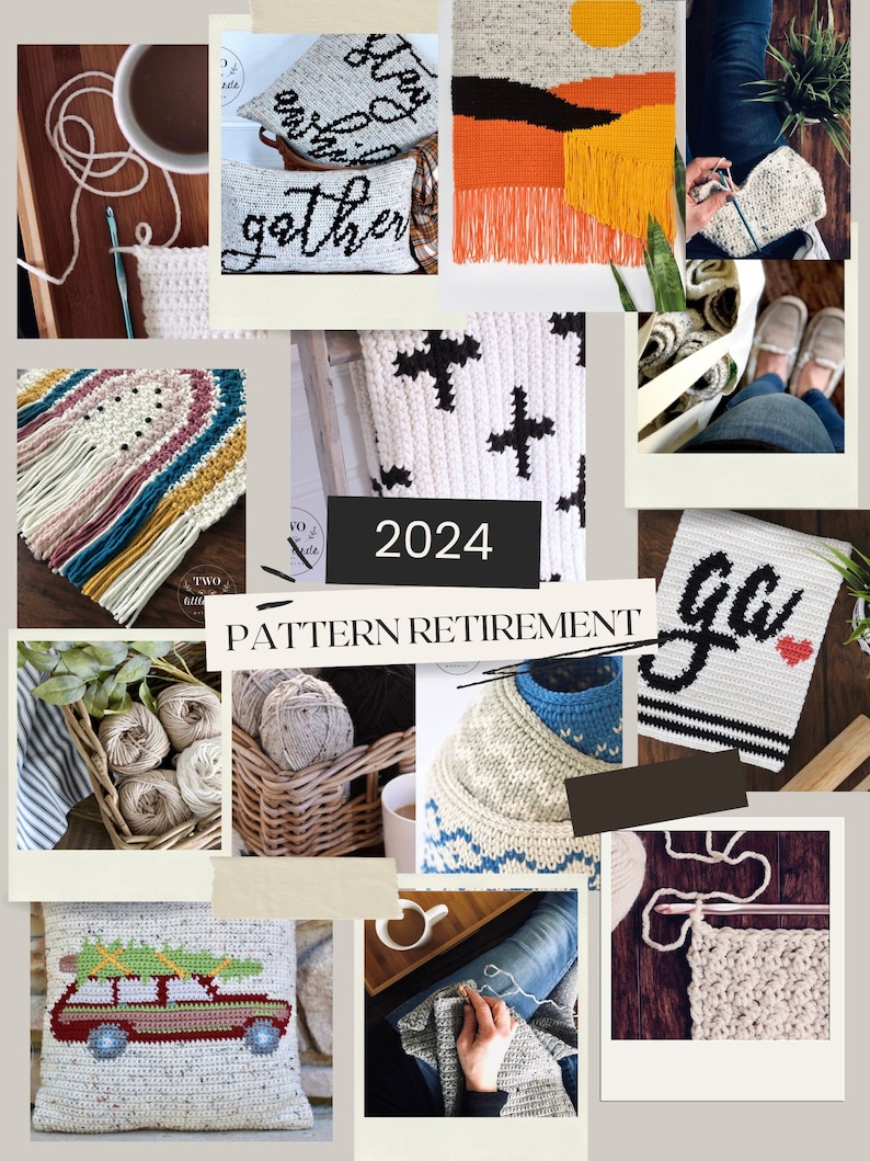 RETIREMENT SALE Pattern Bundle, pdf crochet patterns, crochet pillow pattern, basket pattern, wall hanging pattern, crochet towel pattern image 1