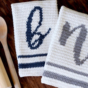 Crochet monogram towel pattern, crochet hand towel, kitchen towel pattern, bridal shower gift, Christmas gift idea, ABIGAIL MONOGRAM TOWEL image 2