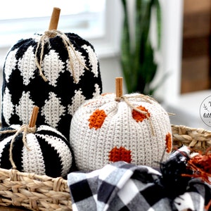 Crochet pumpkin pattern, crochet pumpkins, halloween crochet, fall crochet ideas, pumpkin crochet pattern, pdf download, KINSEY PUMPKIN SET image 5