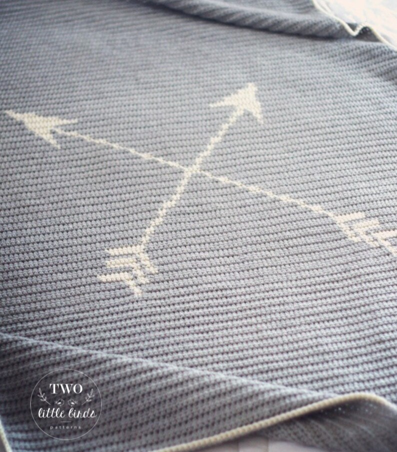 Crochet Arrow Blanket Pattern Modern Crochet Home Decor Etsy