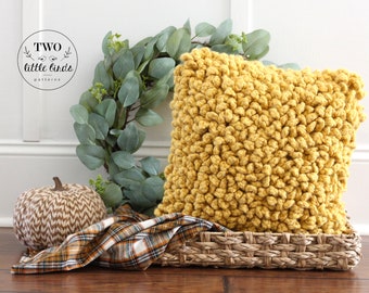 Crochet pillow pattern, easy crochet pillow tutorial, chunky pillow pattern, crochet home decor, easy crochet pattern, MARIGOLD PILLOW