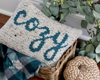Crochet pillow pattern, pillow cover tutorial, tapestry crochet pattern, crochet home decor, instant download pdf pattern, COZY Pillow