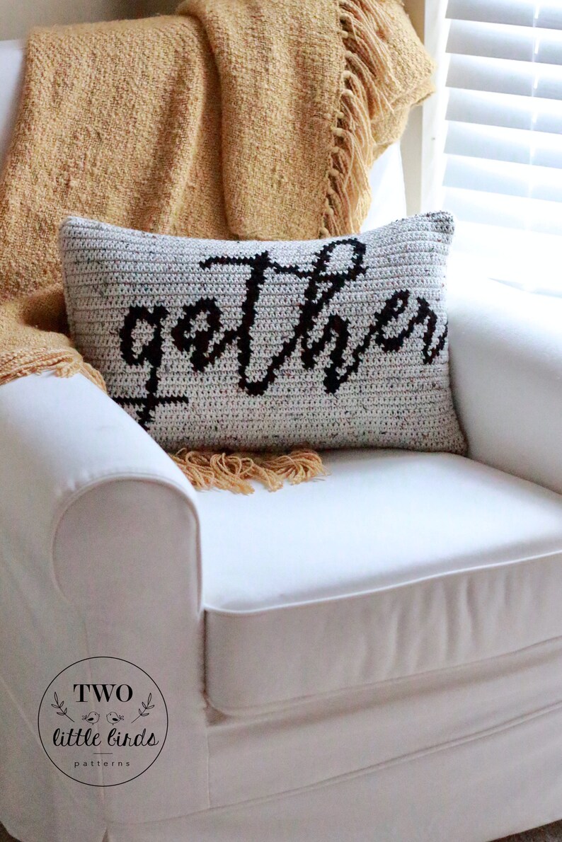 Crochet throw pillow pattern crochet home decor rustic fall Etsy