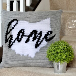 Crochet pillow cover crochet pattern state pillow crochet pillow pattern farmhouse decor mothers day gift idea for new home PARKER PILLOW image 6