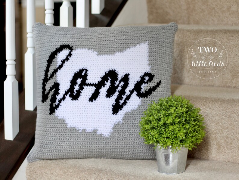 Crochet pillow cover crochet pattern state pillow crochet pillow pattern farmhouse decor mothers day gift idea for new home PARKER PILLOW image 6