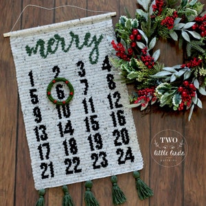 Crochet advent calendar pattern, Christmas crochet, Christmas crochet pattern, tapestry crochet, holiday decor, MERRY ADVENT CALENDAR