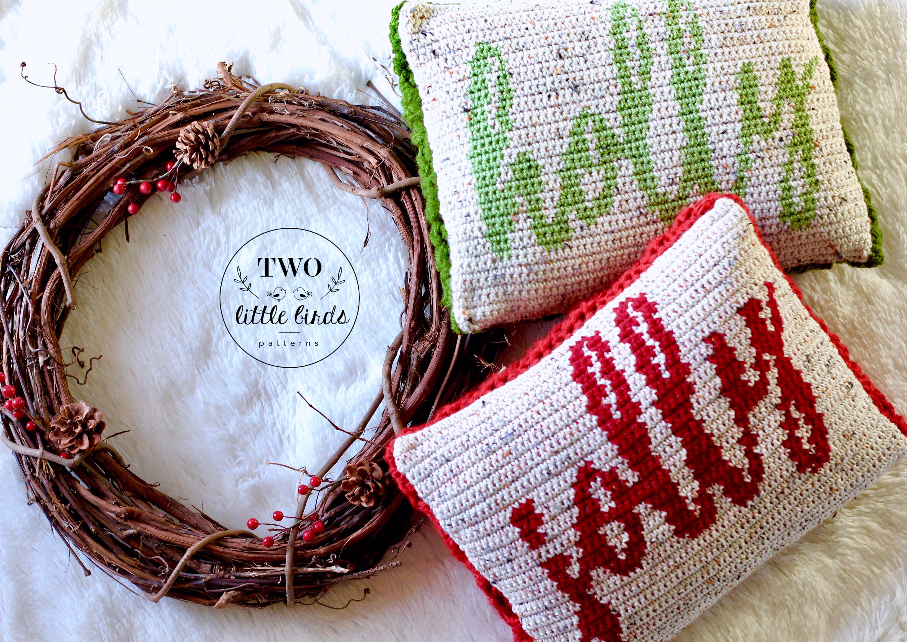 Christmas crochet pillow
