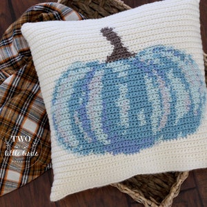 Crochet pumpkin pillow pattern, farmhouse pumpkin pillow cover, autumn crochet pillow cover pattern, PDF instant download, The HENLEY Pillow