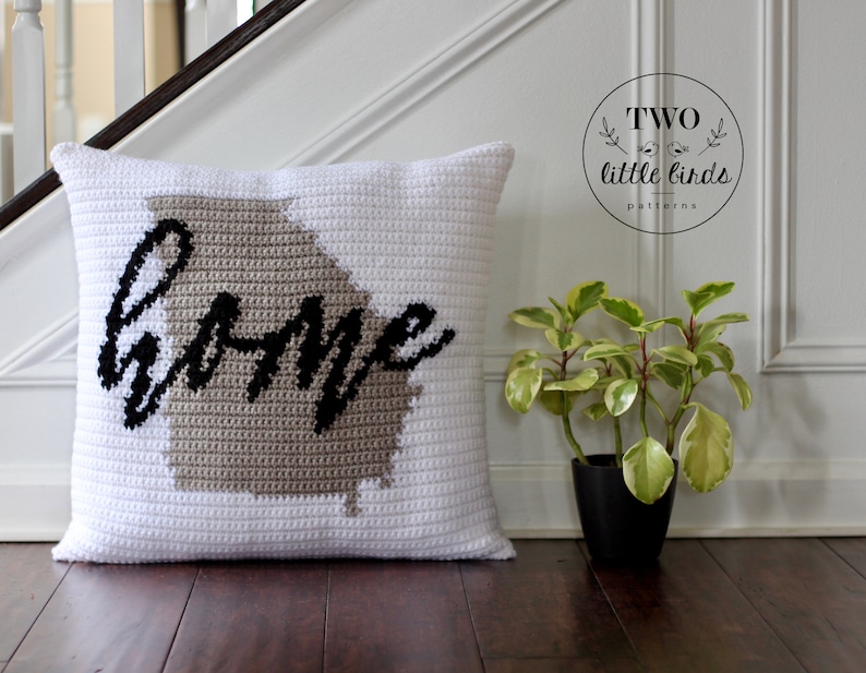 Crochet pillow cover crochet pattern state pillow crochet pillow pattern farmhouse decor mothers day gift idea for new home PARKER PILLOW image 7