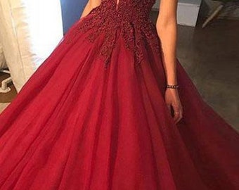 ball gown burgundy