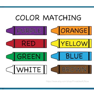 Juego a juego, hojas de trabajo preescolar, combinar los colores, imprimibles de educación en el hogar, aprender en casa, libro tranquilo, libro ocupado para niños pequeños