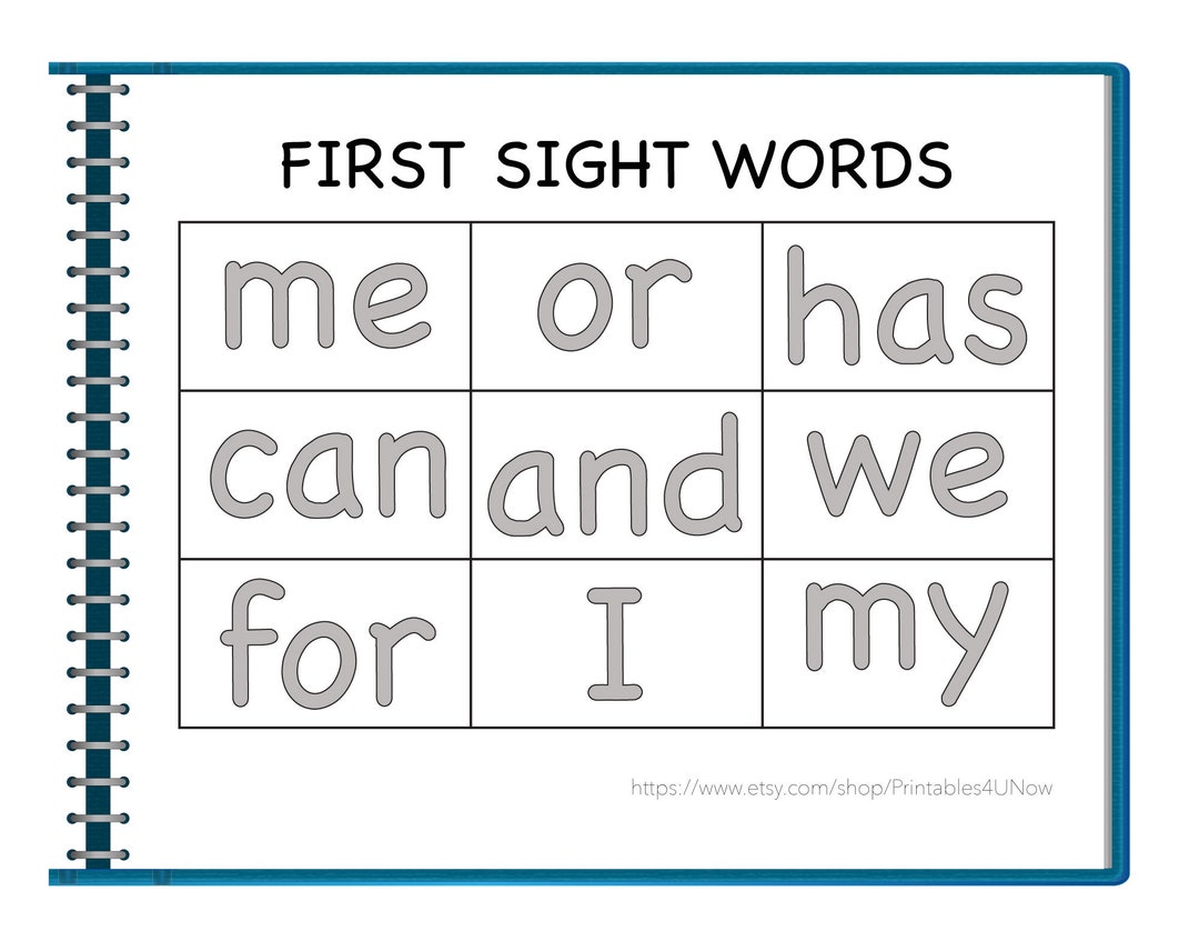 First Sight Words Worksheet 3 Year Old Sight Word Printable Etsy