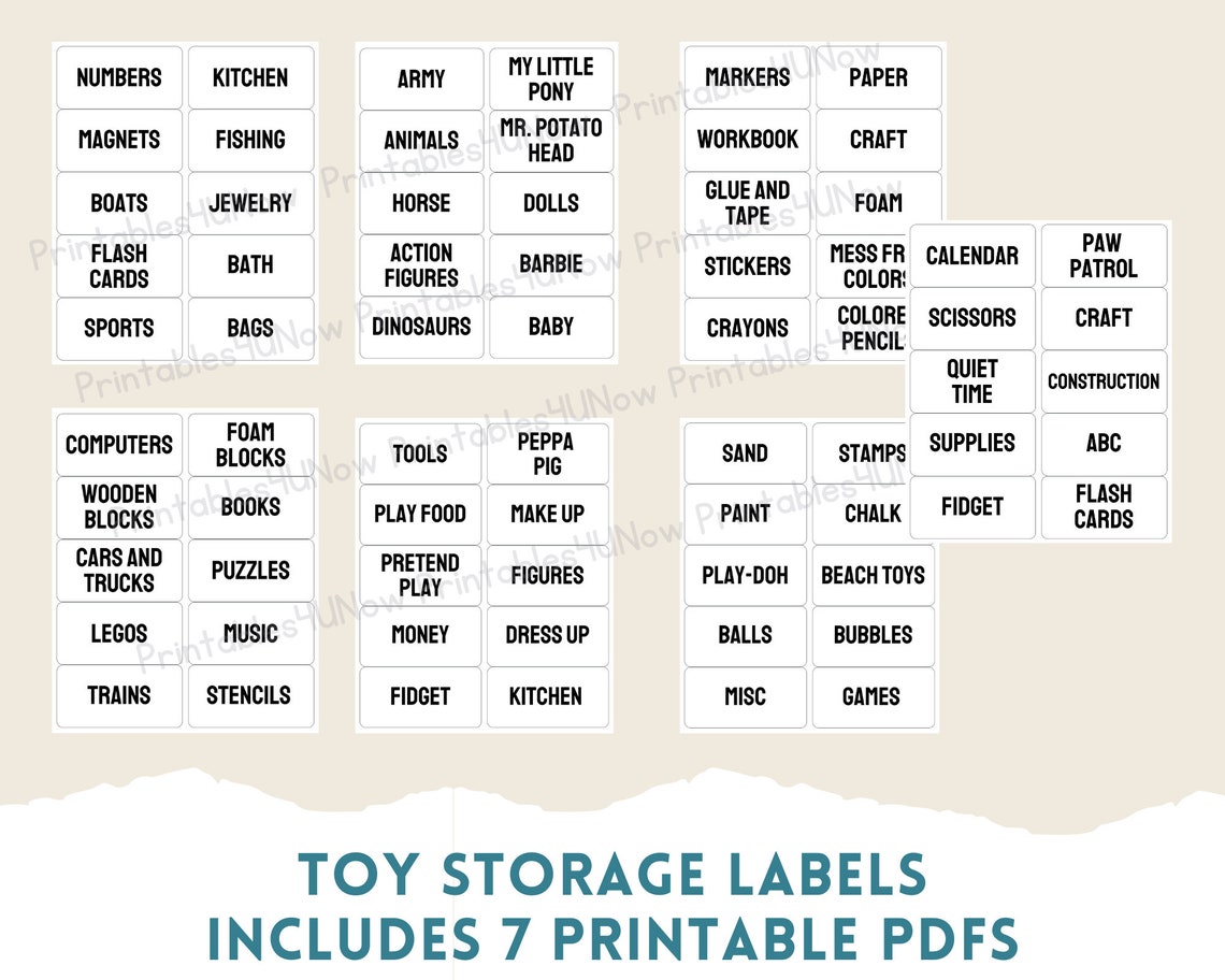 Toy Bin Label Toy Storage Label Toy Box Storage Labels Etsy